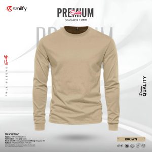 <br>𝐏𝐫𝐞𝐦𝐢𝐮𝐦 𝐅𝐮𝐥𝐥 𝐒𝐥𝐞𝐞𝐯𝐞 𝐓-𝐒𝐡𝐢𝐫𝐭<br> Color- Brown