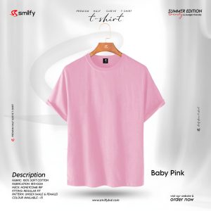 <br>𝐏𝐫𝐞𝐦𝐢𝐮𝐦 𝐇𝐚𝐥𝐟 𝐒𝐥𝐞𝐞𝐯𝐞 𝐓 𝐒𝐡𝐢𝐫𝐭</br> Color- Baby Pink
