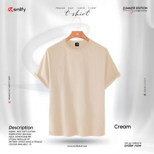 <br>𝐏𝐫𝐞𝐦𝐢𝐮𝐦 𝐇𝐚𝐥𝐟 𝐒𝐥𝐞𝐞𝐯𝐞 𝐓 𝐒𝐡𝐢𝐫𝐭</br> Color- Cream