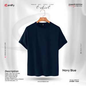 <br>𝐏𝐫𝐞𝐦𝐢𝐮𝐦 𝐇𝐚𝐥𝐟 𝐒𝐥𝐞𝐞𝐯𝐞 𝐓 𝐒𝐡𝐢𝐫𝐭</br> Color- Navy Blue