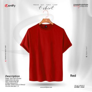 <br>𝐏𝐫𝐞𝐦𝐢𝐮𝐦 𝐇𝐚𝐥𝐟 𝐒𝐥𝐞𝐞𝐯𝐞 𝐓 𝐒𝐡𝐢𝐫𝐭</br> Color- Red