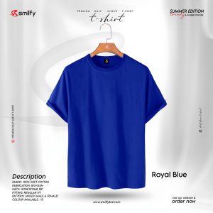 <br>𝐏𝐫𝐞𝐦𝐢𝐮𝐦 𝐇𝐚𝐥𝐟 𝐒𝐥𝐞𝐞𝐯𝐞 𝐓 𝐒𝐡𝐢𝐫𝐭</br> Color- Royal Blue