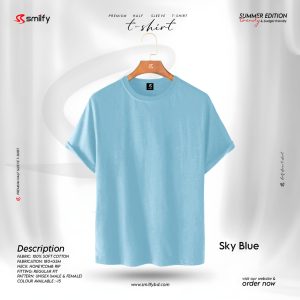 <br>𝐏𝐫𝐞𝐦𝐢𝐮𝐦 𝐇𝐚𝐥𝐟 𝐒𝐥𝐞𝐞𝐯𝐞 𝐓 𝐒𝐡𝐢𝐫𝐭</br> Color- Sky Blue