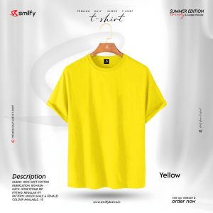 <br>𝐏𝐫𝐞𝐦𝐢𝐮𝐦 𝐇𝐚𝐥𝐟 𝐒𝐥𝐞𝐞𝐯𝐞 𝐓 𝐒𝐡𝐢𝐫𝐭</br> Color- Yellow