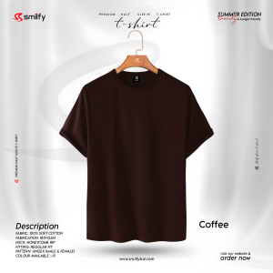 <br>𝐏𝐫𝐞𝐦𝐢𝐮𝐦 𝐇𝐚𝐥𝐟 𝐒𝐥𝐞𝐞𝐯𝐞 𝐓 𝐒𝐡𝐢𝐫𝐭</br> Color- Coffee