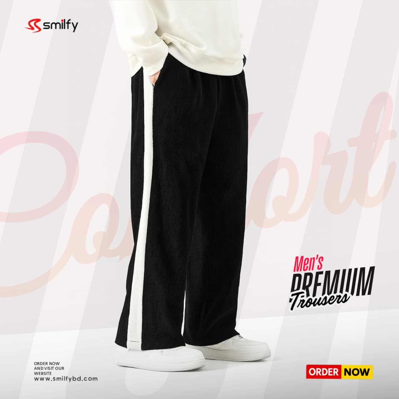 <br>Tarry Trouser<br>Black with White