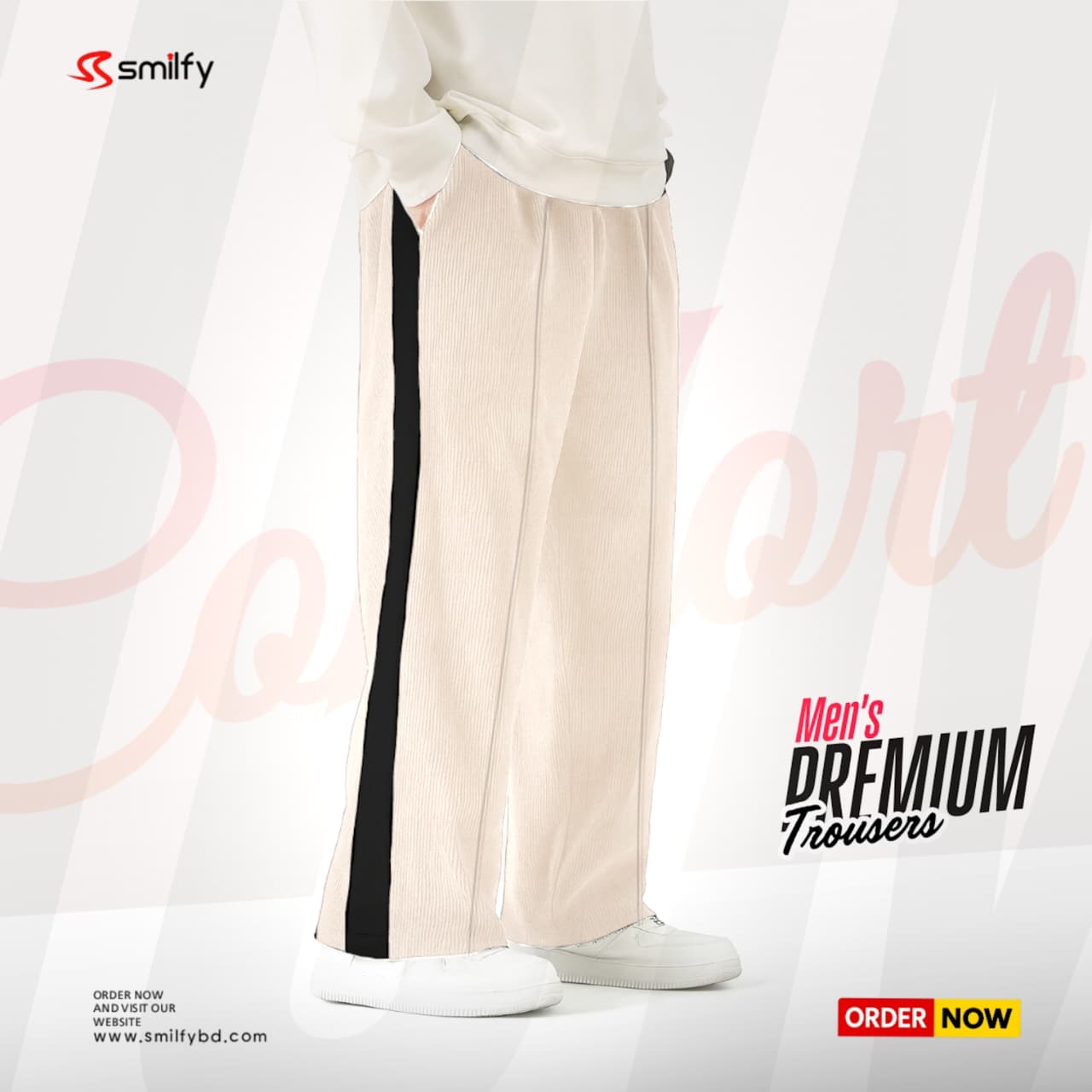 <br>Tarry Trouser<br>Cream with Black<br>