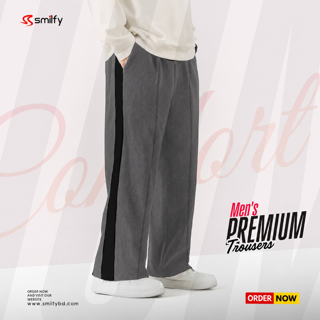 <br>Tarry Trouser<br>Gray with Black